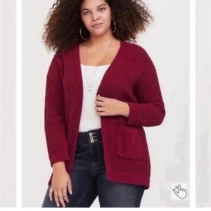 Torrid Maroon Shimmer Cardigan Sweater